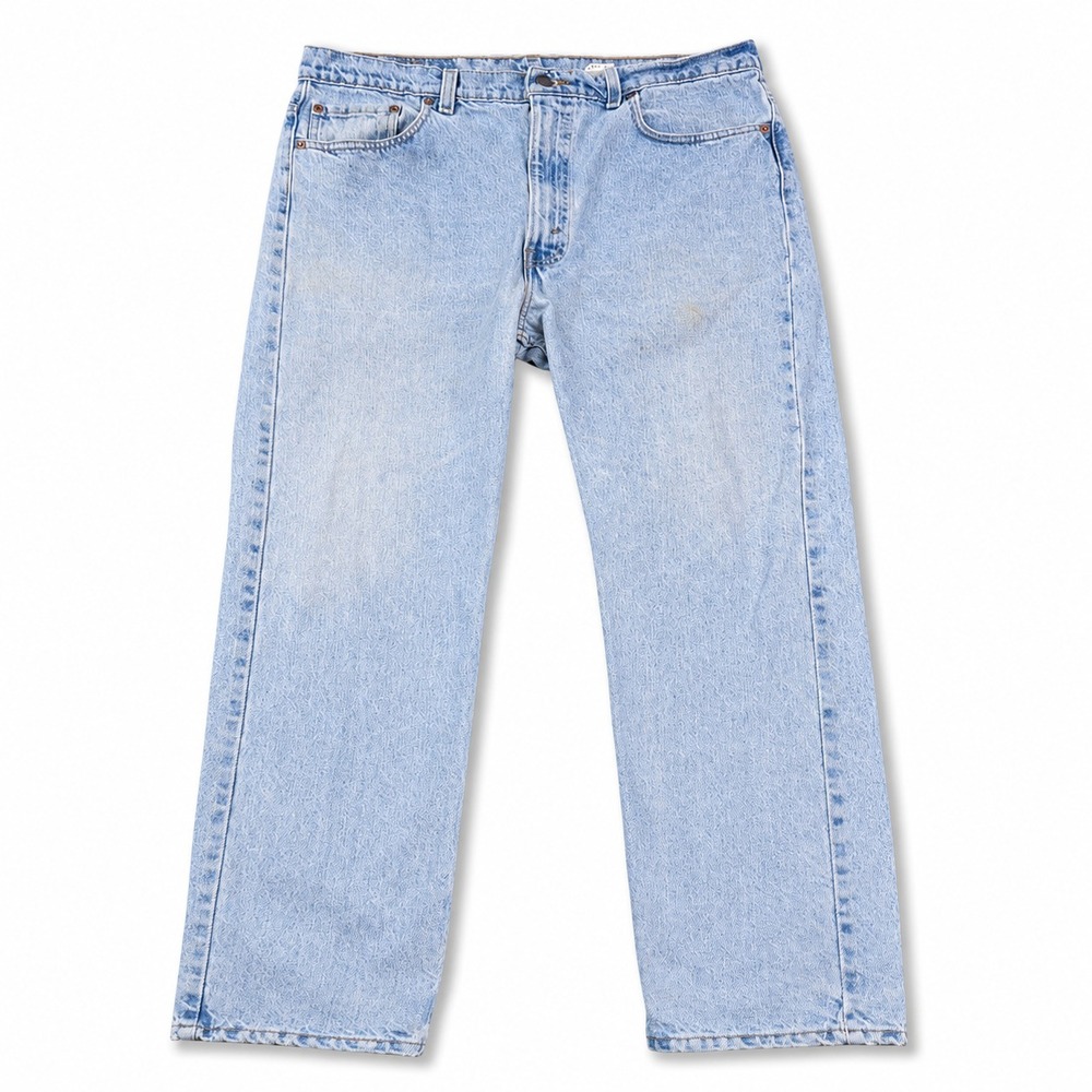 Vintage Levis 505 Jeans Size 38x30 Blue Light Wash Regular Fit Straight Leg 90s